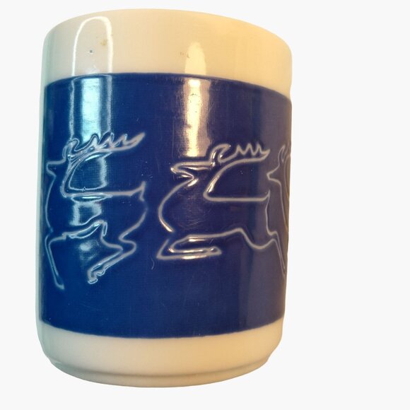 Japanese Magic Saki Cup White Deer Heat color Changing Asian God Fortune - Picture 2 of 15